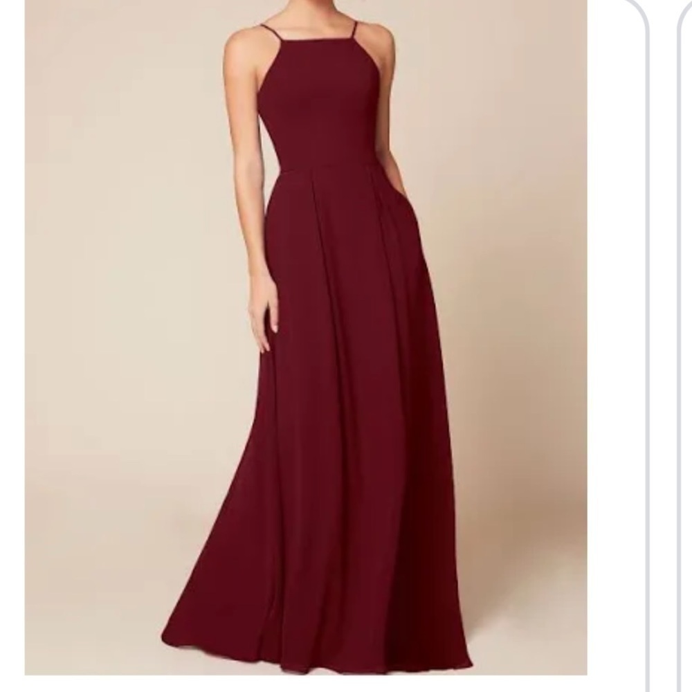 Dear Cleo Leah halter long dress gown sangria / burgundy Sz 10